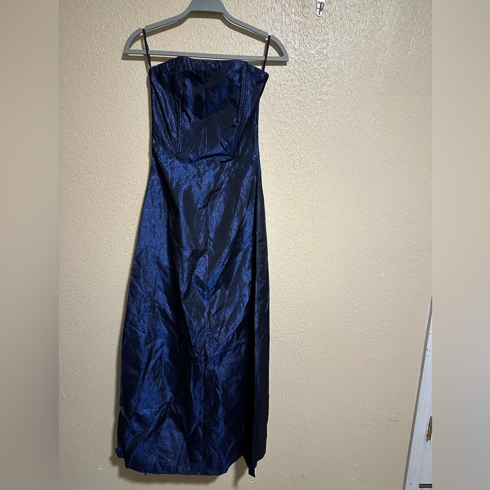 Vintage Jessica McClintock‎ For Gunne Sax Size 3 Strapless Deadstock Blue